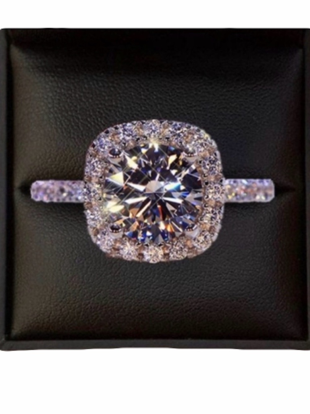 New Mojssanite Diamond 14k White Gold 1 CT Round Cut Ring - Picture 13 of 16